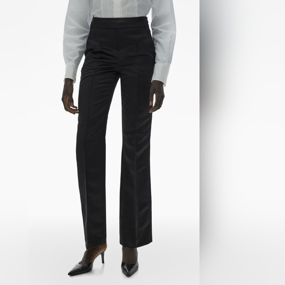Helmut Lang Tux Satin Pant in Black - Picture 3 of 16